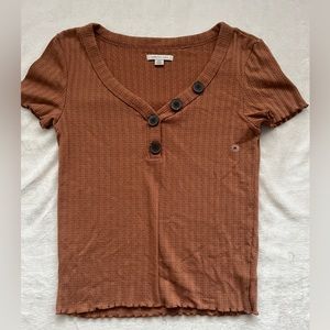 American Eagle Brown Button Shirt